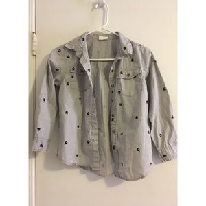 Skull-Button Down Shirt